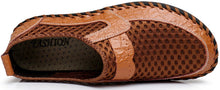 Load image into Gallery viewer, Men&#39;s Mocha Brown Honeycomb Leather Loafers