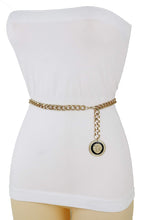 Load image into Gallery viewer, Large Women High Waist Hip Gold Metal Chain Fashion Belt Lion Coin Charm Buckle