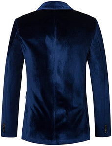 Men's Azure Blue Velvet Blazer Sport Blazer