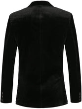 Load image into Gallery viewer, Men&#39;s Black Velvet Long Sleeve Sports Blazer