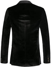 Load image into Gallery viewer, Men&#39;s Black Paisley Velvet Long Sleeve Sports Blazer