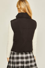 Load image into Gallery viewer, Stand Collar Black Padded Lightweight Reversible Puffer Vest