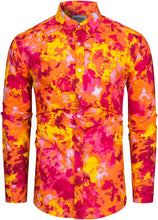 Load image into Gallery viewer, Men&#39;s Casual Orange Paisley Long Sleeve Button Up Shirt