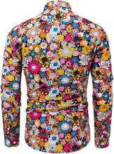 Load image into Gallery viewer, Men&#39;s Casual Red &amp; Black Floral Long Sleeve Button Up Shirt