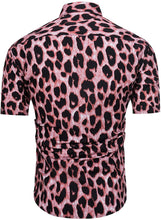 Load image into Gallery viewer, Leopard Print Button Down Short Sleeve Hawaiian Shirt