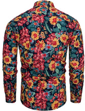 Load image into Gallery viewer, Men&#39;s Crimson Long Sleeve Floral Pattern Print Shirt