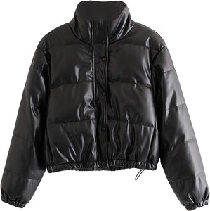 Black Zip Up Bubble Style Long Sleeve Jacket