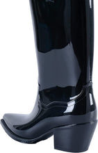 Load image into Gallery viewer, Shiny Black Mid Calf Anti-Slipping Rain Boots