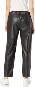 Black Faux Leather Pull-On Jogger
