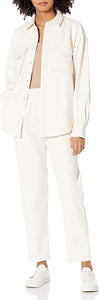Ivory Faux Leather Pull-On Jogger