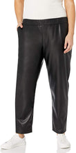 Load image into Gallery viewer, Black Faux Leather Pull-On Jogger