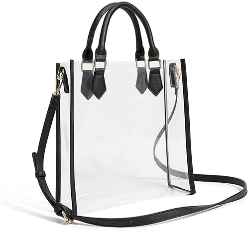 Clear Crossbody Purse Leather Shoulder Tote Handbag