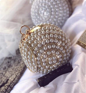 Superior Round Ball Bag Golden Pearl Purse