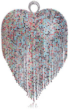 Load image into Gallery viewer, Luxury Silver 1 Heart Shape Tassel Rhinestones Party Clutch Bag/Purse/Handbag