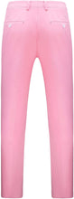 Load image into Gallery viewer, Mens Light Pink Slim Fit Skinny Trousers Suit Pants
