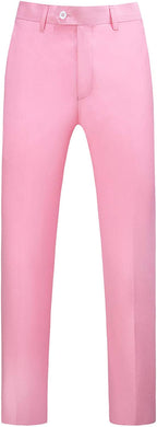 Mens Light Pink Slim Fit Skinny Trousers Suit Pants