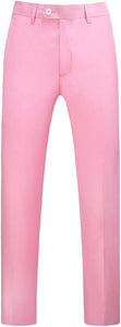 Mens Light Pink Slim Fit Skinny Trousers Suit Pants