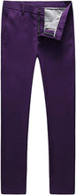 Load image into Gallery viewer, Mens Purple Slim Fit Skinny Trousers Suit Pants