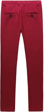 Load image into Gallery viewer, Mens Red Slim Fit Skinny Trousers Suit Pants