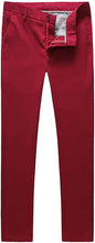 Load image into Gallery viewer, Mens Red Slim Fit Skinny Trousers Suit Pants