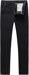 Mens Black Slim Fit Skinny Trousers Suit Pants