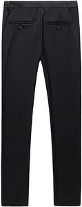 Mens Black Slim Fit Skinny Trousers Suit Pants