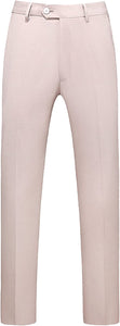 Mens Cream Slim Fit Skinny Trousers Suit Pants