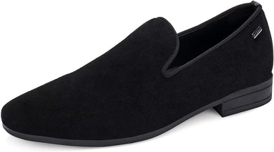 Men's Black Velvet Loafers Lightweight Tuxedo Shoes