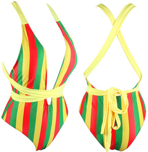 Callela African Flag One Piece Monokini Swimsuit