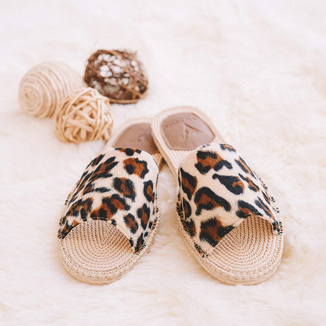 Espadrille Leopard Beige Indoor Outdoor Sandal