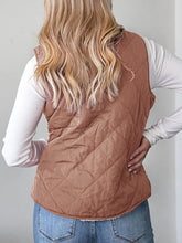 Load image into Gallery viewer, Reversible Khaki Quilted Sherpa Fleece Sleeveless Vest