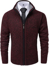 Load image into Gallery viewer, Men&#39;s Classic Brick Red Soft Knitted Cardigan Sweater