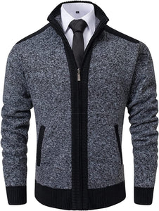Men's Classic Dark Grey Soft Knitted Cardigan Sweaters