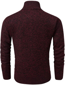 Men's Classic Brick Red Soft Knitted Cardigan Sweater