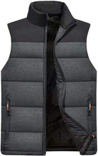 Load image into Gallery viewer, Men&#39;s Dark Grey Outdoor Casual Stand Collar Padded Vest Coat