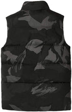 Load image into Gallery viewer, Men&#39;s Black Camo Outdoor Casual Stand Collar Padded Vest Coat