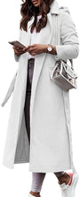 Load image into Gallery viewer, Comfy Wool Blend White Belted Coat with Pockets
