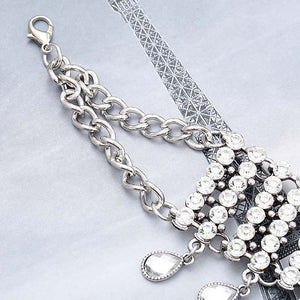 Crystal Necklace Silver Neck Chain Rhinestone Fashion Jewelry Accessory