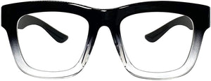 Vintage Inspired Geek Oversized Square Black Eyeglasses