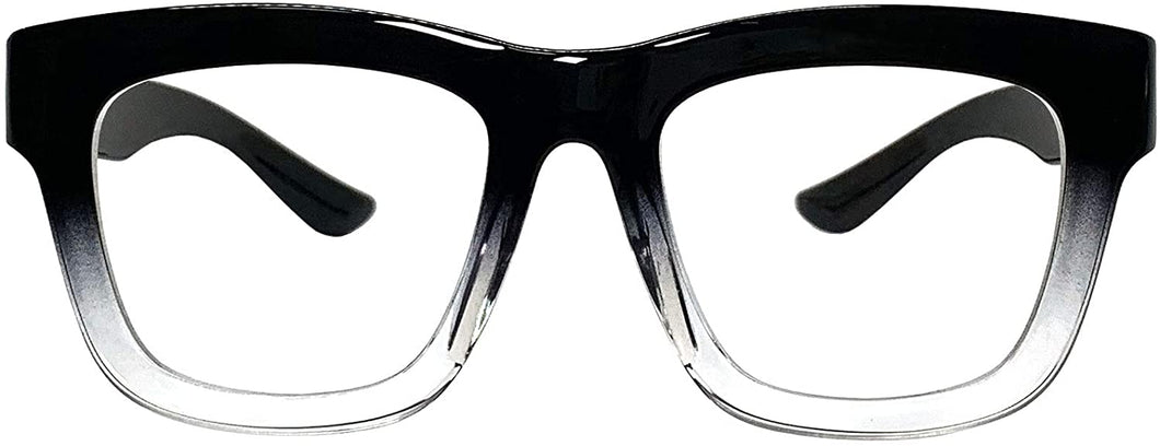 Vintage Inspired Geek Oversized Square Black Eyeglasses