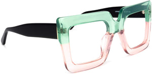 Glazed Green Pink Square UV Light Blocking Glasses