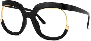 Forever Black Square Oversized Clear Lens Women Glasses