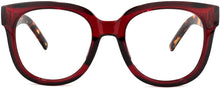 Load image into Gallery viewer, Wine Red Anti Reflective Clear Lens Temple Square Eyeglasses