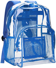 Load image into Gallery viewer, Classic Designs Blue Durable Heavy Duty Clear Backpack