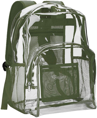 Classic Designs Green  Durable Heavy Duty Clear Backpack