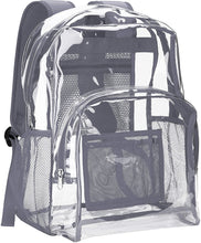 Load image into Gallery viewer, Classic Designs Grey Durable Heavy Duty Clear Backpack