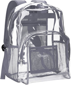 Classic Designs Grey Durable Heavy Duty Clear Backpack