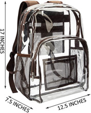 Load image into Gallery viewer, Classic Designs Coffee Durable Heavy Duty Clear Backpack