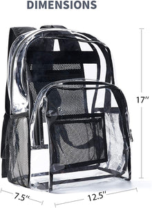 Classic Designs Black Durable Heavy Duty Clear Backpack