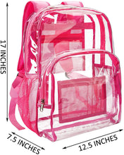 Load image into Gallery viewer, Classic Designs Pink Durable Heavy Duty Clear Backpack